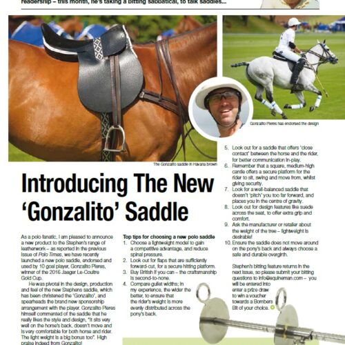 NEW PRODUCT! Stephens polo division announces polo saddle, with advocation from world-class player