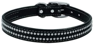 Weaver twin stud black leather lead